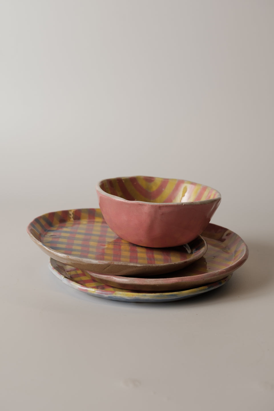 Gingham Ceramic Set